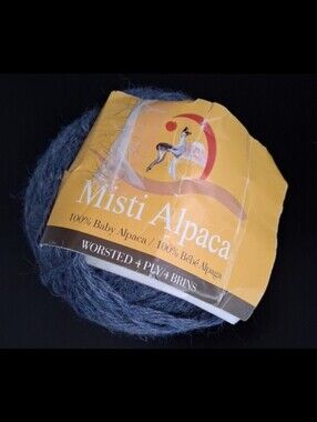 NWT Misti Alpaca Grey/Blue Baby Alpaca Worsted 4-Ply Crochet Knit Yarn